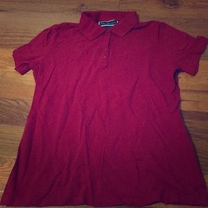 Red collard button shirt